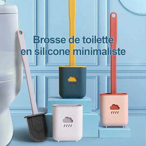 Relaxdays Brosse WC Silicone, antibactérien, hyg…