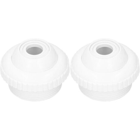 2 Pièces Buse de Refoulement Piscine - Buse de Piscine Skimmer pour Piscines à Parois en Acier - Buse de Retour avec Tête Pivotante Accessoires de Piscine - Filetage Extérieur 1,5 Pouces - Blanc