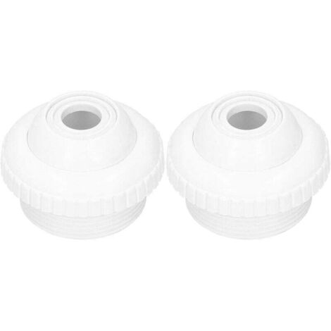 2 Pièces Buse de Refoulement Piscine - Buse de Piscine Skimmer pour Piscines à Parois en Acier - Buse de Retour avec Tête Pivotante Accessoires de Piscine - Filetage Extérieur 1,5 Pouces - Blanc
