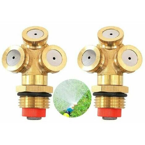 2 Pièces Buse umisation PulvéRisation En Laiton,Buse PulvéRisation umisation,3 Trous Buse PulvéRisateur,Buse PulvéRisateur Trous,Pour Pelouse,Arrosage Jardinage,D'Irrigation Agriculture