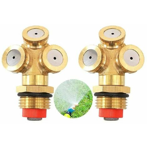 2 Pièces Buse umisation PulvéRisation En Laiton,Buse PulvéRisation umisation,3 Trous Buse PulvéRisateur,Buse PulvéRisateur Trous,Pour Pelouse,Arrosage Jardinage,D'Irrigation Agriculture
