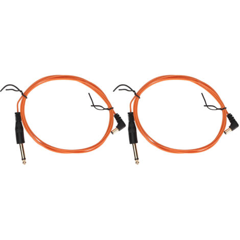 2 pièces câble de machine à tatouage 1,8 m, connecteur DC tête coudée, transmission stable, diamètre 2,2 mm, couleur orange
