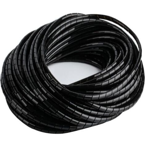 2 Pièces Cache Cable, Range Cable, Gaine Cable Electrique, Cache Fil Electrique en Spirale Noir, Rangement Organisateur de Câble pour Bureau Maison TV Ordinateur PC Audio, 4 mm x 20 m/6 mm x 15 m