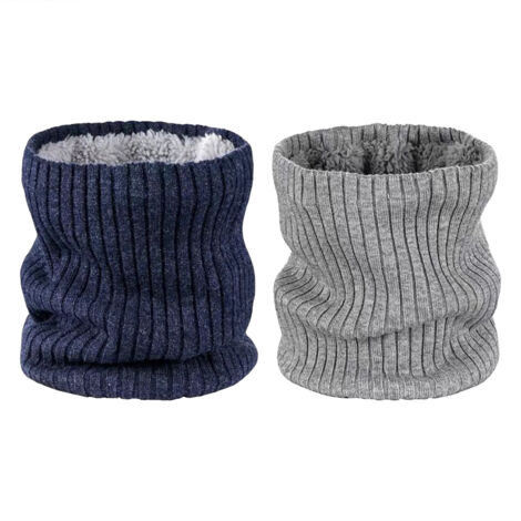 2 Pièces Cache-Cou d'Hiver Tricoté Épais, Protection Cou Visage Anti-Vent Chaud pour Hommes Femmes