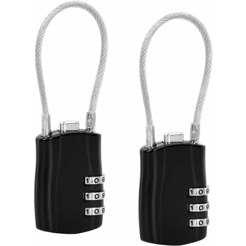 2 Pièces Cadenas Bagage à Combinaison 3 Chiffres - Sécurité pour sac à Dos, Bagages, Porte
