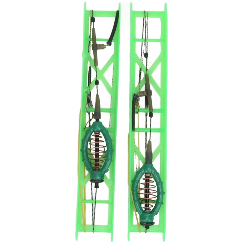 2 Pièces Cage à Appât Pêche Résistante, Porte-ressort avec Plomb pour Carpe, 60g