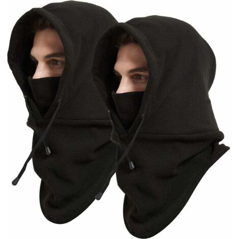 2 pièces cagoule polaire épaisse double couche, masque ski coupe-vent chaud pour hommes femmes