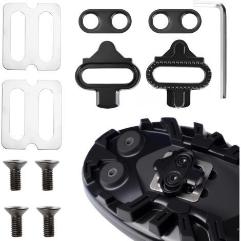 2 Pièces Cales Vélo Antidérapantes avec Plaques Grip, Cales Vélo 2 Trous, Set Cales Chaussures Pédales Automatiques, Compatible avec Pédales MTB SPD (SH51), pour Chaussures VTT et Cyclisme Indoor