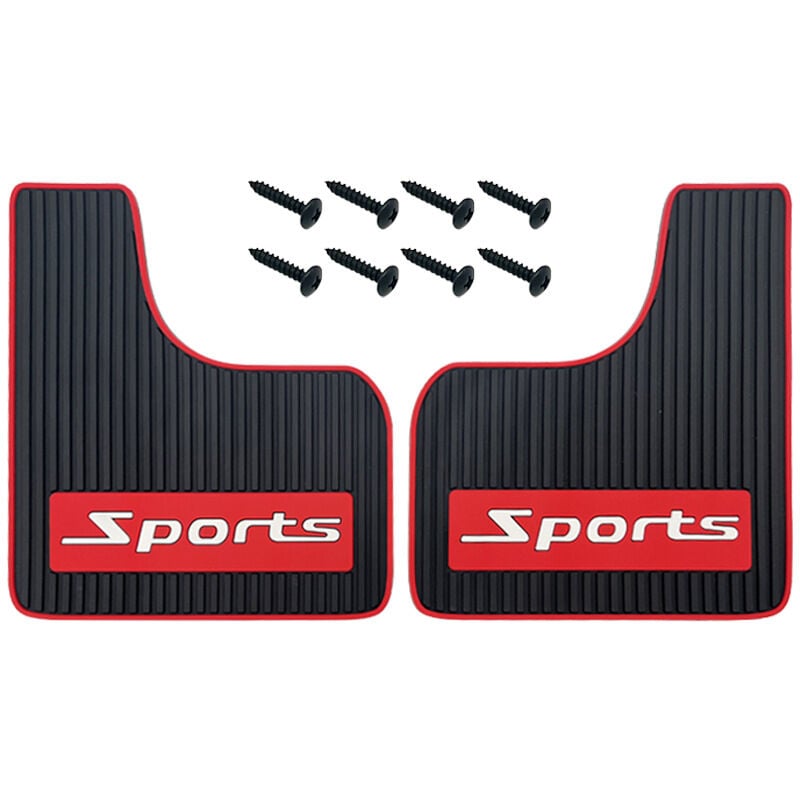 Linghhang - 2 Pieces Car Mudguard Universal Rubber Mudguard Soft Crash-Free Front and Rear Mudguard Splashguard For Car