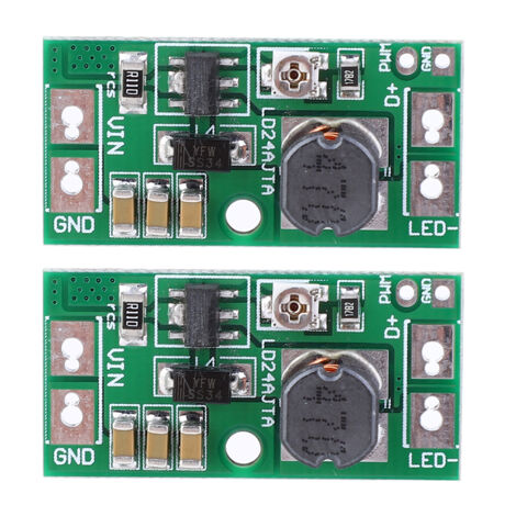 2 Pièces Carte Alimentation LED 20W LD24AJTA, Convertisseur Abaisseur DC-DC PWM Réglable 6-25V
