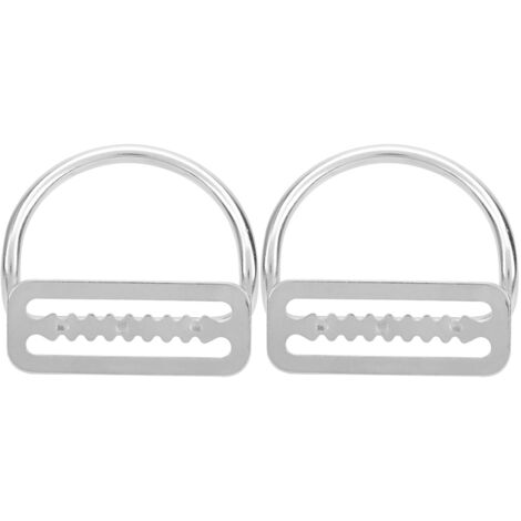 2 Pièces Ceinture de Plongée Accessoire, Anneau en D Courbé avec Boucle Acier Inoxydable pour Escalade et Randonnée