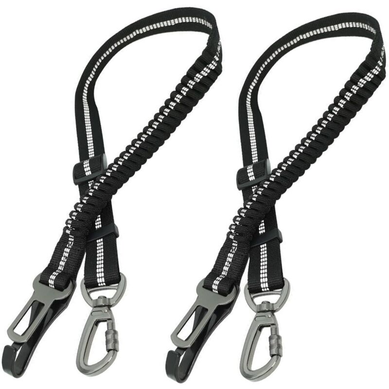 Linghhang - 2 pièces Ceinture de sécurité pour Chien, Trois en Un, réglable, avec Coussin élastique Antichoc, Nylon ÉLastique RéGlable, Et