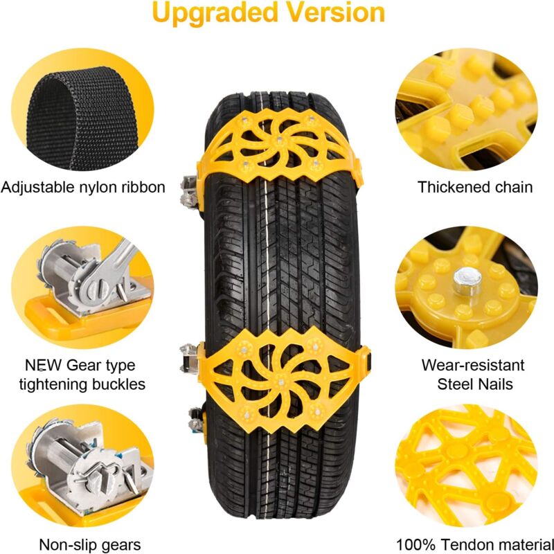 2 pièces chaînes à neige de voiture chaînes à neige universelles chaînes à pneus antidérapantes chaînes de sécurité pour voiture SUV camions