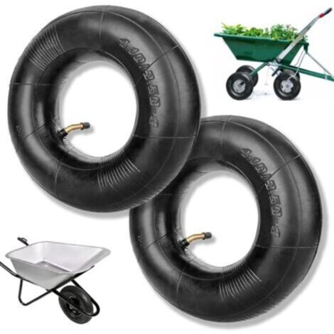 2 Pièces Chambres à Air pour Roue de Brouette 4.10/3.50-4 Tondeuse à Gazon, Roue de Diable