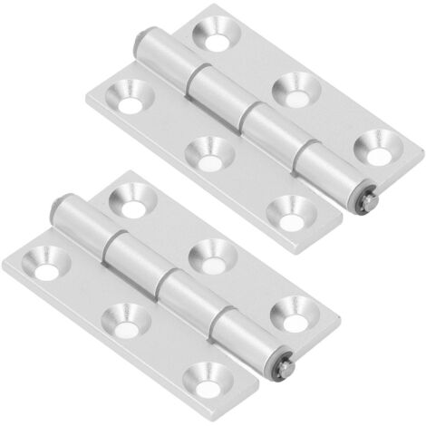 2 Pièces Charnière à Plaque en Aluminium Pliante avec Axes Carrés pour Porte
