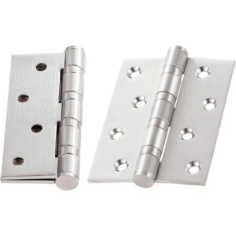 (2 pièces) Charnière de porte en acier inoxydable 100 x 76 mm, charnières extérieures pour portes en bois, charnières à billes pour placards