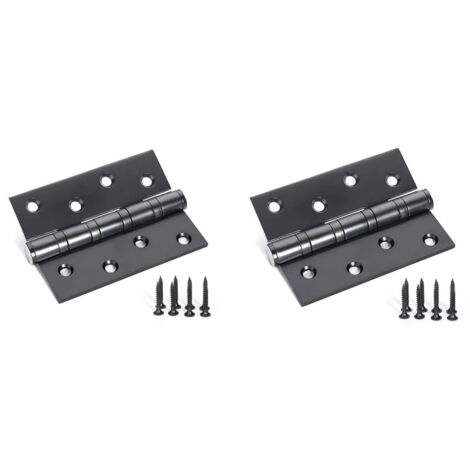 (2 pièces) Charnière de porte en acier inoxydable 100 x 76 mm, charnières extérieures pour portes en bois, charnières à billes pour placards