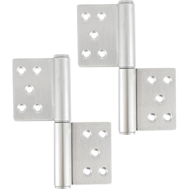2 pièces Charnière de porte en acier inoxydable 132x100x18mm Angle d'Ouverture à360 ​​degrés charnières pliantes pour portes intérieures et