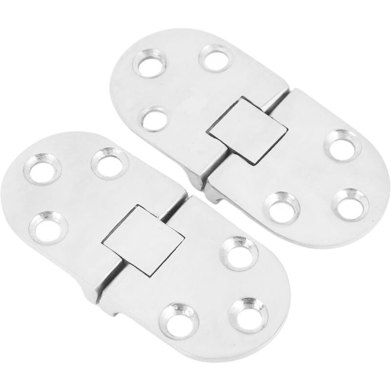 2 Pièces Charnières à Rabat Ovales 66x30mm 316 Acier Inoxydable Robuste Autoportant Table Pliante Charnières Bout à Bout pour Bateau RV Yacht Porte