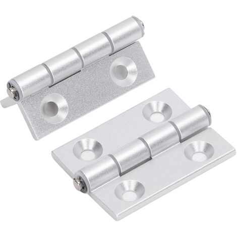 2 Pièces Charnières Aluminium Pliantes à Bague en Résine Épaissies pour Portes et Meubles