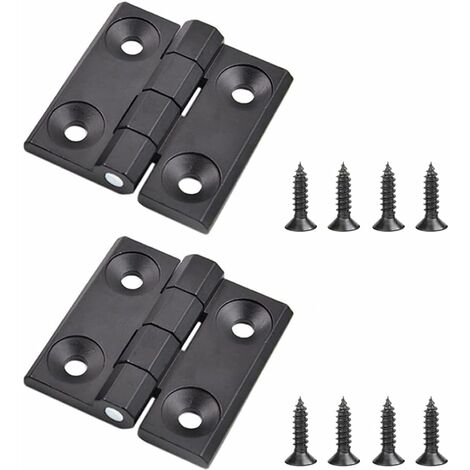 2 Pièces Charnières pour placards Charnière Porte Charnière Meuble Charnières de Portes pour Porte Placard de Alliage de zinc avec Vis pour Meubles Armoire Porte, Noir