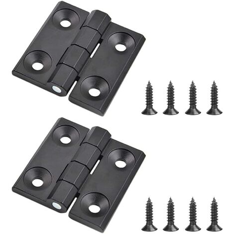 2 Pièces Charnières pour placards Charnière Porte Charnière Meuble Charnières de Portes pour Porte Placard de Alliage de zinc avec Vis pour Meubles Armoire Porte, Noir