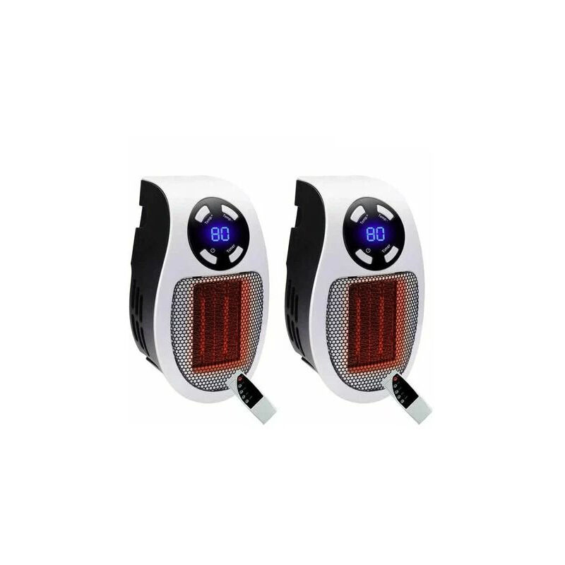 Aiperq - 2 pièces Chauffage Enfichable, Mini Chauffe Électrique 500W, Réglable chauffage Thermostatique, fonction de contrôle de la température,