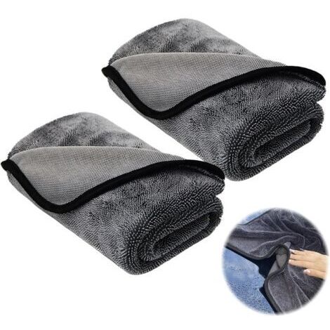 2 Pièces Chiffon Microfibre Voiture, Chiffon Magique, Chiffon Magique Banoho Douche, Chiffon de Nettoyage épaissi, Super Absorbant, pour Voitures et Motos, Nettoyage Domestique, 40x40c