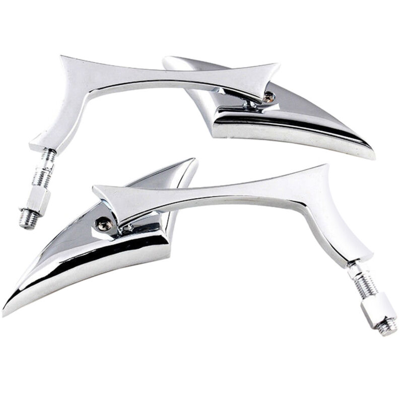 Linghhang - 2 pièces (chrome) 8/10 mm universels en alliage d'aluminium rétroviseurs latéraux d'extrémité de barre de moto pour moto vélo de rue vélo