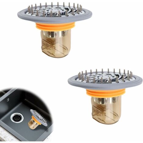 2 Pièces Clapet Anti Odeur, Rond Bouchon Douche Anti Odeur, Anti Odeur Douche, Bonde Douche à Filtre à Pointes, PVC, avec Tamis, pour Salle de Bain, Jardin, Buanderie