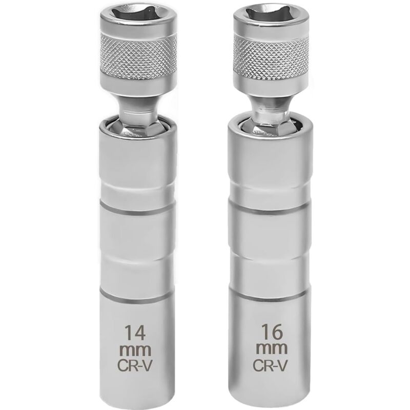 2 Pièces Cle a Bougie, Outil de Démontage de Bougies, Clé de Démontage de Douille pour Réparation Automobile(16mm/14mm)