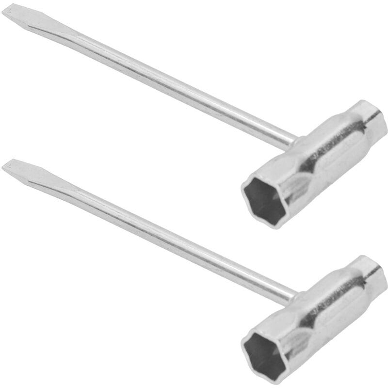 Jusch - 2 Pièces Clé à Combinaison en t Forme, Tournevis à Fente en t 13 x 19 mm, Clé à Combinée de Clé Combo de Tronçonneuse pour Scies à Chaîne