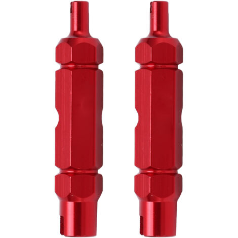 2 pièces Clé à Double Tête pour Démontage de Valve Presta et Schrader, Outil de Réparation Vélo Rouge