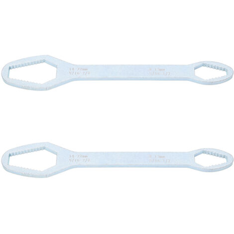 2 Pièces Clé à Douille Double Extrémité Auto-Serrante 8‑22mm Outil Multifonction Argenté pour Réparation
