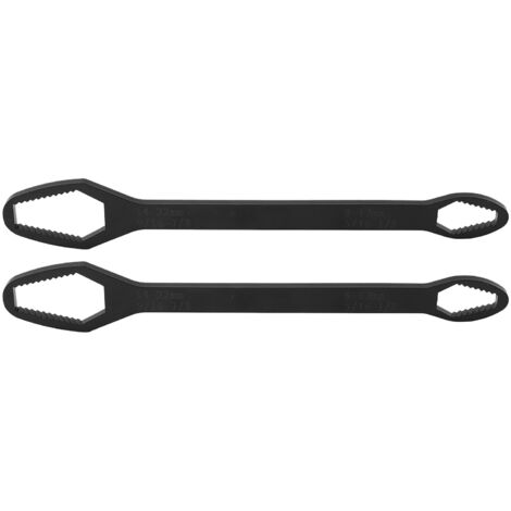 2 Pièces Clé Universelle Double Embout Auto-Serrante Réglable 8‑22mm Longueur 260mm (Noir Électrophorèse)
