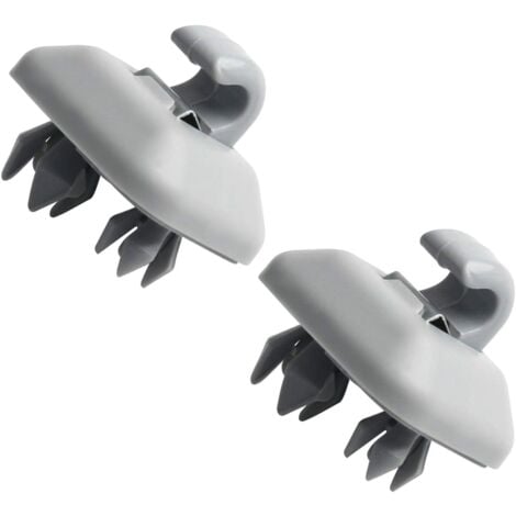 2 Pièces Clip de Pare-Soleil Intérieur, MoreChioce 8U0857562A Crochet de Suspension en Plastique pour Pare-Soleil Compatible avec A1 A3 A4L A5 A6L A7 Q3 Q5 Q7 TT 8E0857563A,Gris-RAPANDA