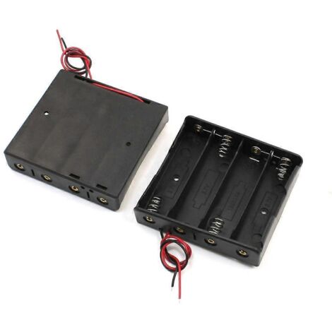 2 pièces Coffret de Rangement pour 4x18650 Batteries 3.7V avec Fils Soudés