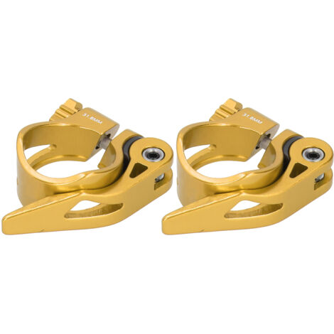 2 pièces Collier de Selle Rapide Alliage d'Aluminium 31.8mm pour VTT, Attache Tube Vélo C73 Doré