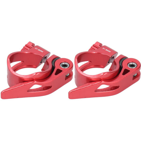 2 pièces Collier de Selle Rapide Alliage d'Aluminium 31.8mm pour VTT Vélo, Attache de Tube C73 Rouge