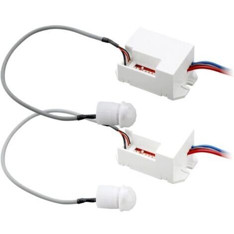 2 Pièces Commutateur de capteur Infrarouge,Détecteur de Mouvement Encastrable Plafond Infrarouge Blanc -Mini détecteur de Mouvement Infrarouge, Distance Détection 3 à 6m en Champ Libre - Angle 360°
