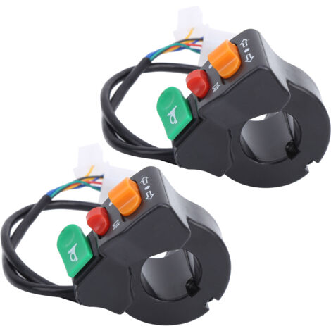 2 Pièces Commutateurs Universels 3 en 1 pour Vélo et Scooter Électrique - Feux, Clignotants et Klaxon
