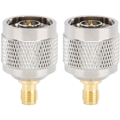 2 Pièces Connecteur Adaptateur Câble Coaxial N Mâle vers SMA Femelle Nickelé Cuivre 50 Ohm pour Antenne Radio WiFi Réseau Sans Fil