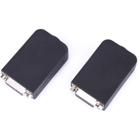 2 Pièces Connecteur DB15 Femelle Série à Bornes avec Boîtier Noir Adaptateur