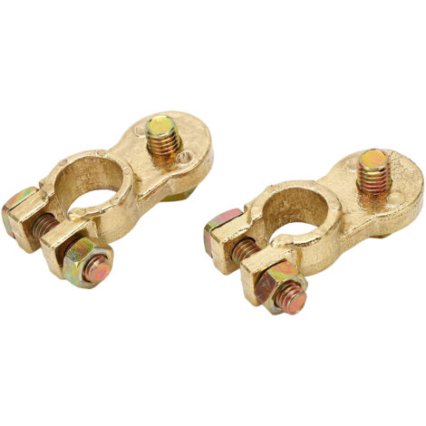 2 Pièces Connecteur de Borne de Batterie Voiture en Laiton Plaqué pour Câble de Batterie Auto, Camping-car, Quad, Bateau, Camion