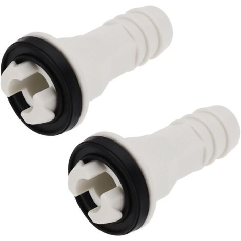 2 Pièces Connecteur Droit de Vidange de Climatiseur 3/5 Pouces 15mm Connecteur de Tuyau de Vidange à Raccord Droit avec Anneau en Caoutchouc