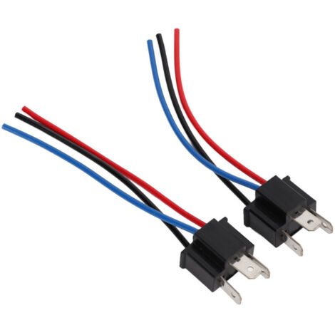 2 Pièces Connecteur H4 Mâle pour Phare, Câble de Raccordement Douille et Prise Luminaire