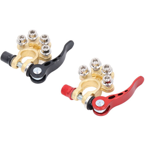 2 Pièces Connecteurs Batterie Voiture, Bornes Démarrage Démontables 4 Pôles Positif/Négatif pour Cosses SAE/JIS Type A