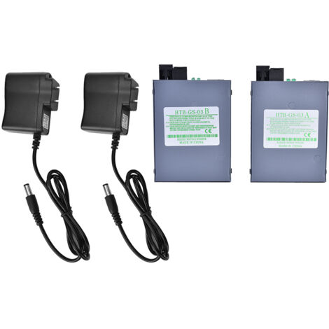 2 Pièces Convertisseur Ethernet Monomode Monocœur RJ45 Gigabit Prise US 110240V