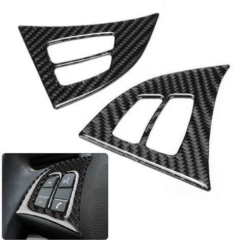2 pièces Coque en Fibre de Carbone pour Volant Conduite à Gauche, Compatible BMW E70 X5 2008-2013