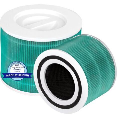 (2 pièces) Core 300 Core 300S Filtre de rechange pour les purificateurs d'air LEVOIT Core 300 et Core 300S, filtre H13 True Hepa, filtres HEPA 3 en 1, Vert Core300 Core300S, Comparé au Core 300-RF-TX